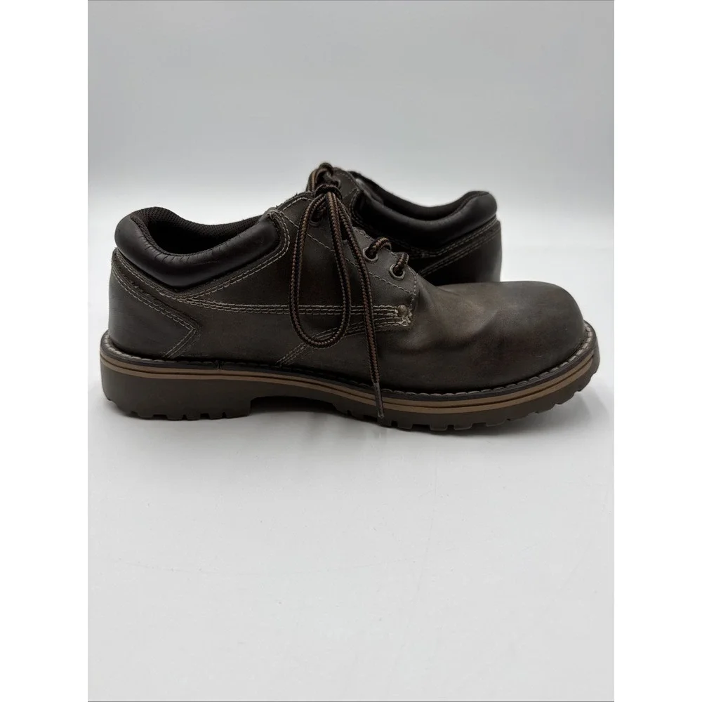 State Street Low Cut Boots Shoes Mens 9 Brown Faux Leather Chunky Y2K Vintage